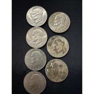 EISENHOWER IKE DOLLARS 7 Coin Set Complete Set of all 7 Years 1971-1978